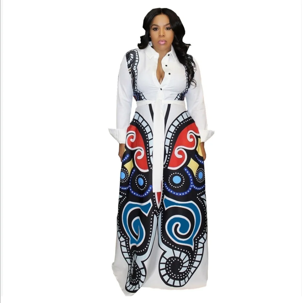 $$ Sold $$ Maxi Dress Long Sleeve Butterfly Print - Picture 1 of 8